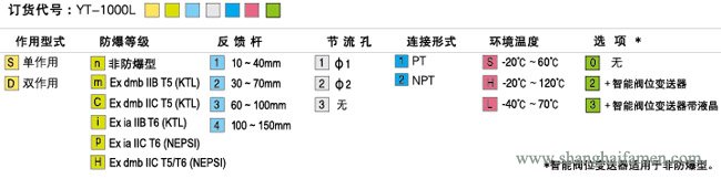 YT-1000L选型标准