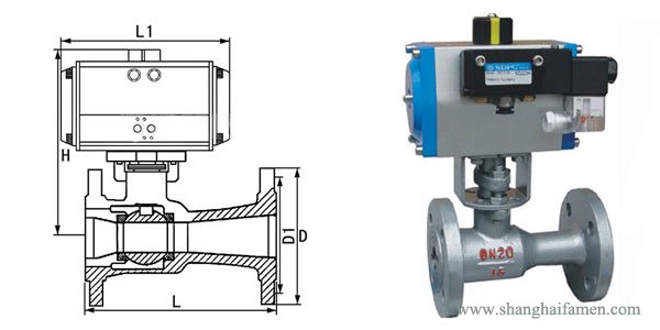 气动高温一体式球阀结构图